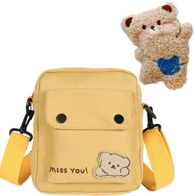 그린코코 귀여운 미니 크로스 가방 크로스백 핸드폰 가방 휴대폰가방 + 곰돌이뱃지포함