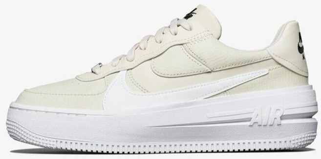 슈데일리 우먼스 나이키 에어포스1 플랫폼 파슬 앤 화이트