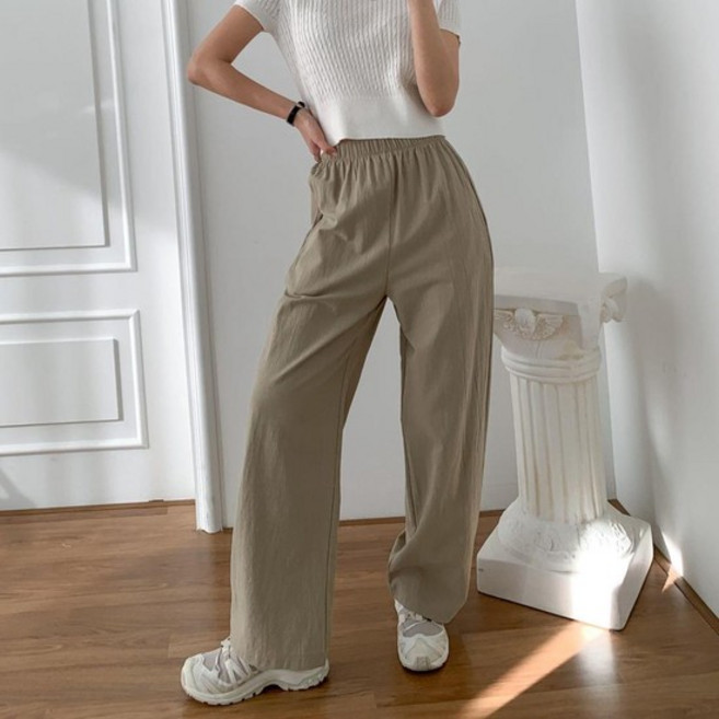 옷자락 여성 세미와이드 화이트 일자면바지 봄여름 린넨 팬츠