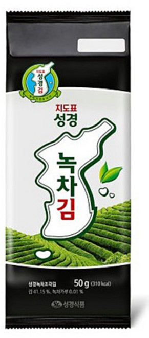 지도표성경 녹차 조각김, 50g, 8개