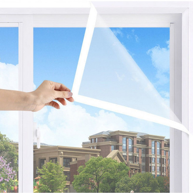 LINJIN 두꺼운 PEVA 창문 방풍비닐 간편 벨크로 설치 겸용 (현관/베란다/카페) 외풍차단 보온 필수템, 1개