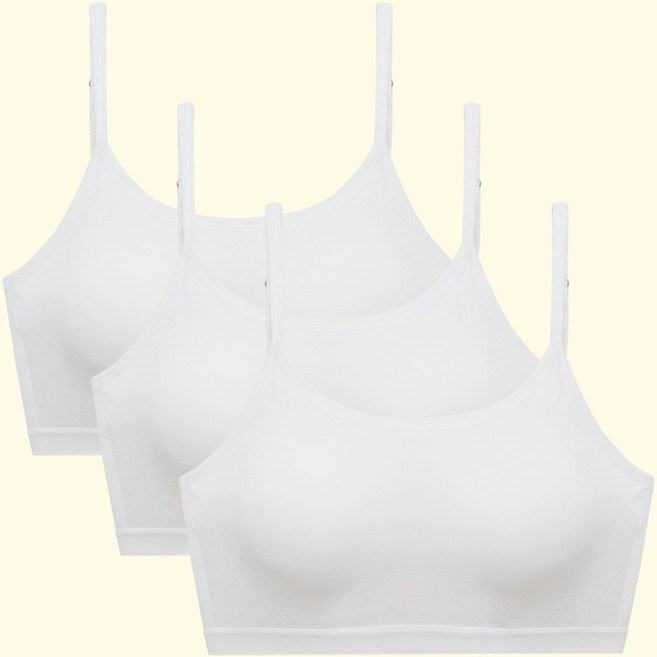 아이엠속옷 주니어브라 3P 노와이어 일체형패드 청소년 학생 브래지어