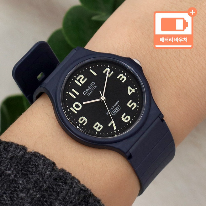 카시오 저소음 시험용 학생 아날로그 수험생 선물 생활방수 수능 시계 + 배터리 바우처