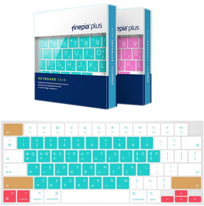 애플 맥북 프로 16 M1 M2 M3 M4 프로 max 16.2인치 한영 자판 문자인쇄키스킨, 1개, 마카롱-민트/맥북pro 16 M4