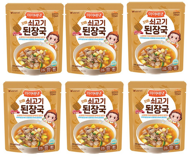 아이배냇 유아용 꼬마 쇠고기 된장국, 200g, 6개