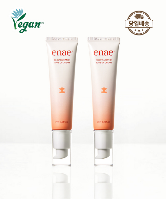 이내 enae 씻지않는 톤업크림 글로우 래디언스 도자기 톤업크림, 2개, 30ml