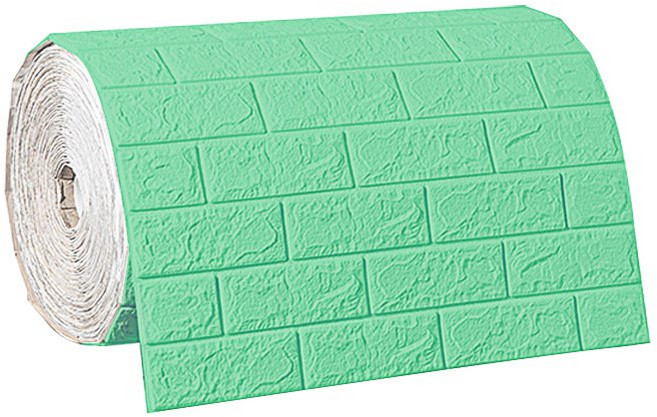 폼브릭 벽돌문 3D 벽 스티커 롤 소프트백 입체 벽지 그레이 블랙 70cm*5m/70cm*10m/70cm*20m, 라이트 그린 [두께 3mm], 1개