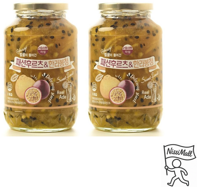 자임 패션후르츠&한라봉청, 1kg, 2개, 1개입