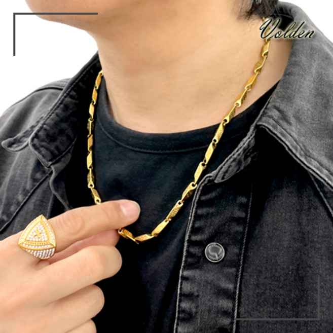 볼던 MC1030 써지컬 스틸 18KGP 남자 여자 패션 대나무 체인 목걸이 줄