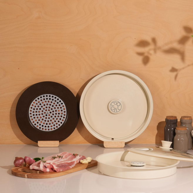 [불판혁명] 2026년 신제품 미친 맛 마이야르 삼겹살 뚝딱! 쿠달 황토그릴팬 AI, 1개, 32cm