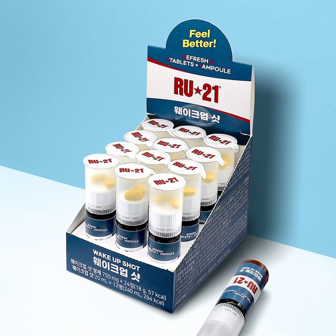 RU21 알유21 웨이크업샷 편의점 멀티비타민, 12회분, 1박스