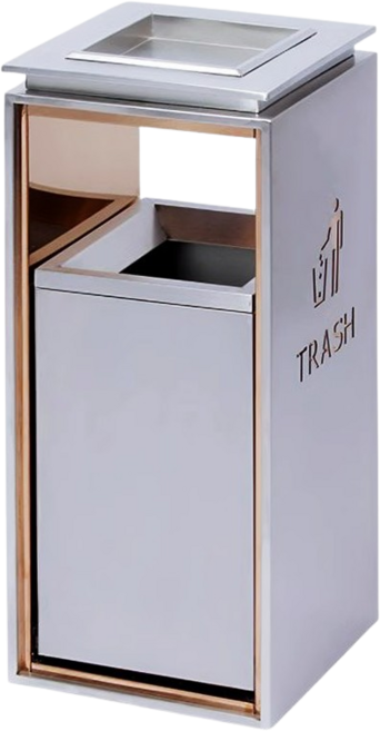 야외 쓰레기통 대형 업소용 스텐 철제 스테인레스 휴지통, 실버재떨이형