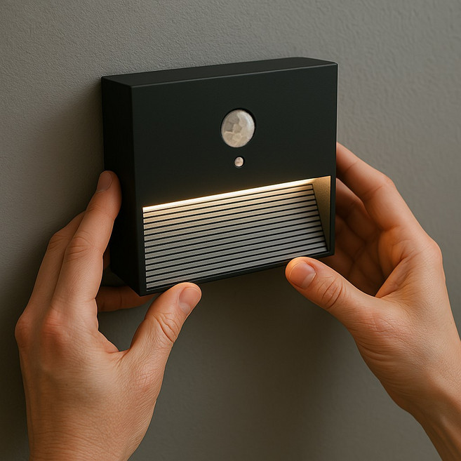 파카이라이트 플리츠 사각 무선 무타공 LED 센서등 베터리 발목등, 스페이스 그레이, 1개