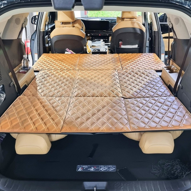 카빛나 합판접이식 카니발 9인 11인승 (20년이후~) 4세대 올뉴 더뉴 하이브리드 차박 평탄화매트, 오렌지브라운, 4세대카니발 하이브리드(2열180도눕힌상태), 기본형 차박매트