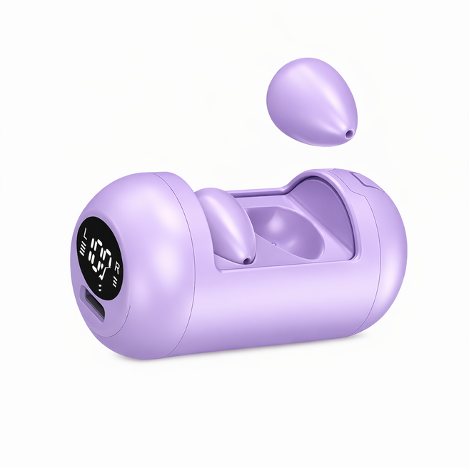 수면 이어폰 블루투스 무선 | 초소형 편안한 착용감 | 숙면 음악 ASMR 화이트노이즈 수면용 이어폰, 퍼플, DH89