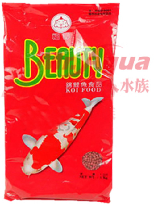P老闆水族 飼料 公園觀賞魚餵食 福壽錦鯉魚-1kg 紅小, 1個, 福壽錦鯉魚-1kg       紅小
