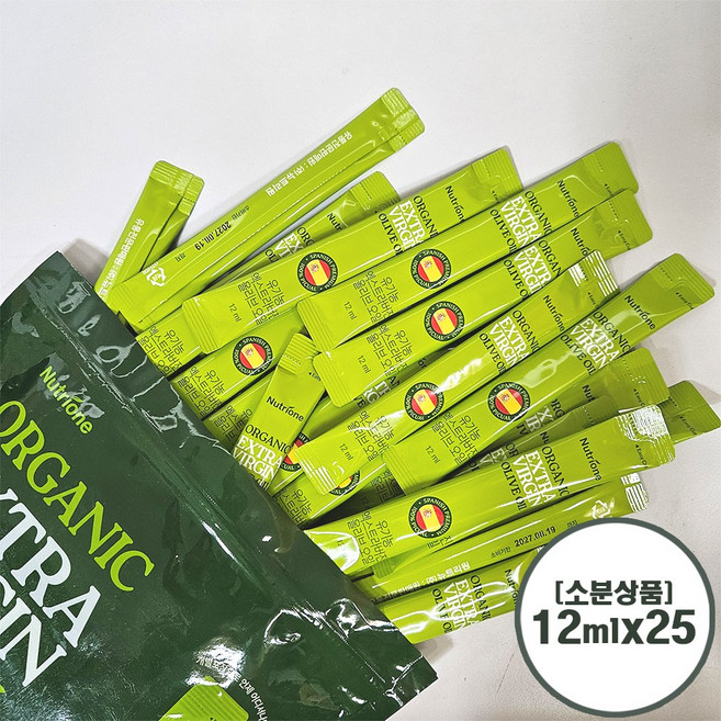 뉴트리원 유기농엑스트라버진 올리브유, 12ml, 25개