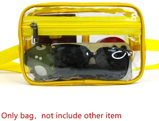 문짝지그 얼 숄더백 투명 웨이스트 백 휴대폰 가방 스포츠 패니 동전 지갑 PVC 허리 야외, 04 YELLOW