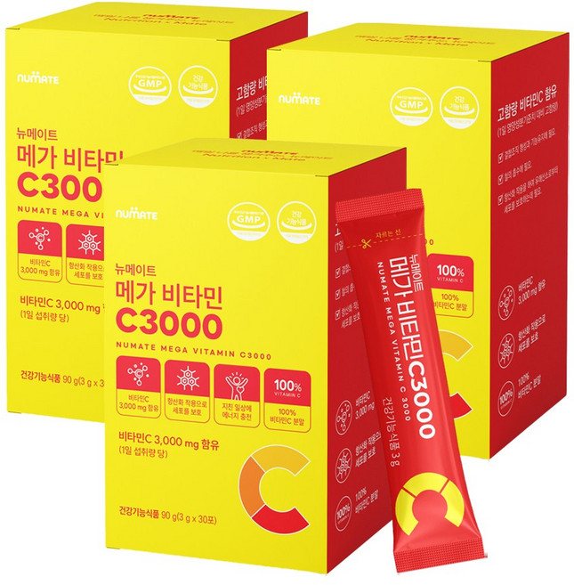 뉴메이트 메가 비타민C 3000 (3박스3개월분), 30회분, 3개