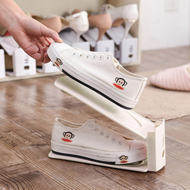 12개 쉬운사용 높이조절 튼튼한소재 신발장정리 슈즈랙 공간활용 신발보호, 기본