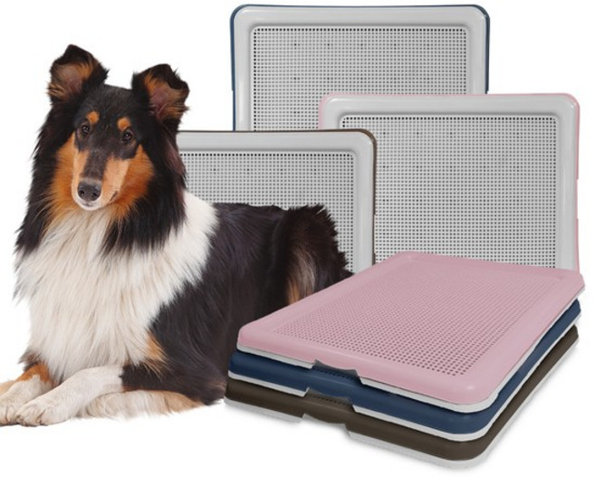 한판뚝딱 토일렛 초대형 강아지 배변판 애견 화장실, 01.핑크, 1개