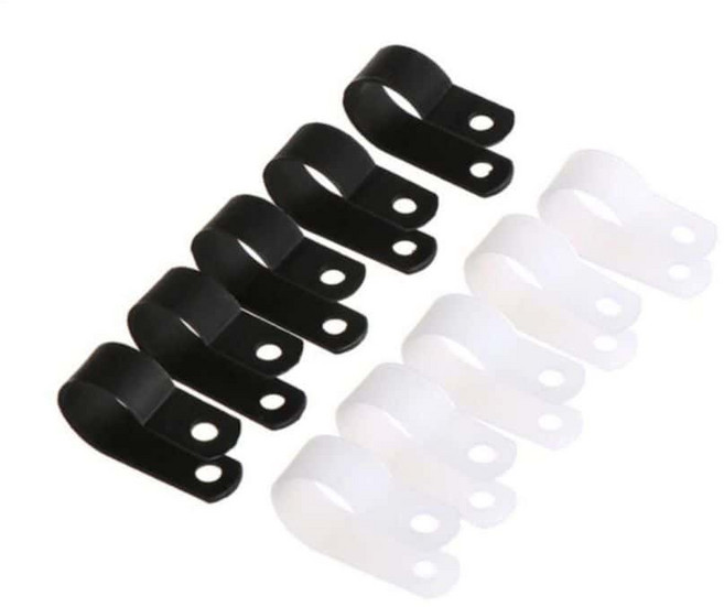 p형 케이블 클램프 1000개 호스 전선 고정 배선 정리 플라스틱 집게, 화이트8.4mm GD12198, 1개