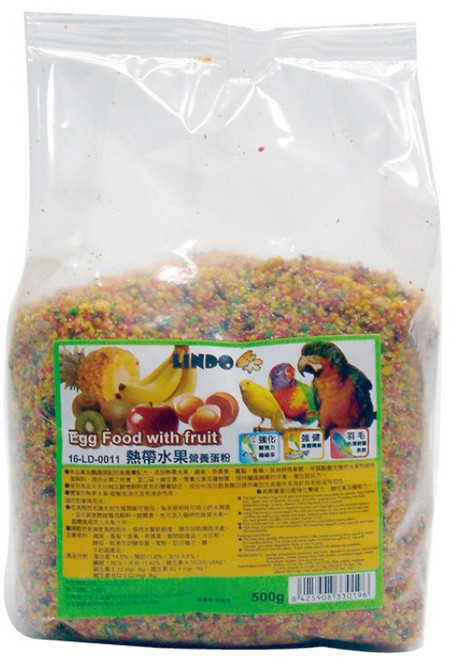 LINDO 鳥飼料 鸚鵡營養補充 換羽期適用, 500g, 1包