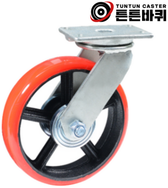 단조 10인치 회전 우레탄 바퀴 산업용 캐스터 고중량 고하중 820kg 바퀴폭 64mm, 단조 10인치 회전형 우레탄바퀴, 1개
