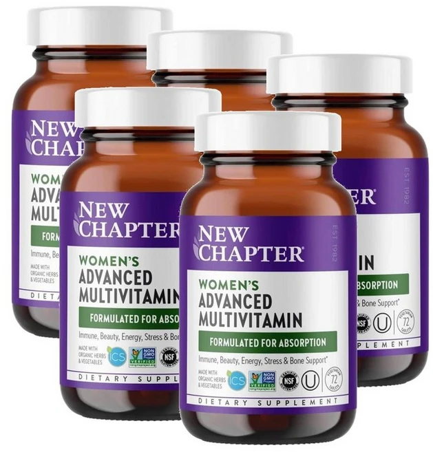 뉴챕터 우먼 어드밴스드 멀티비타민 New Chapter Women Multivitamin Fermented, 5개, 72정 - 쿠팡