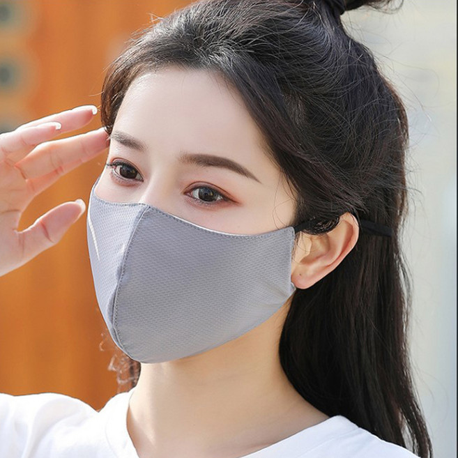 예삐스토어 3D 기미 마스크 빨아쓰는 볼 마스크 골프 등산 안면 자외선 차단 면마스크, 1개, 진회색