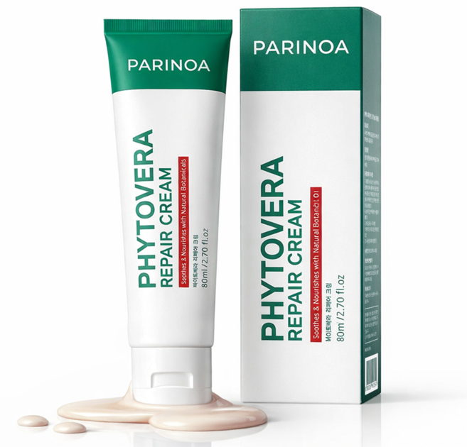 파리노아 파이토베라 리페어 크림 레이저 치료후 피부과 EGF PDRN 연어크림 파데프리 톤업 진정 보습 로션 미백 수분 크림 주름개선 올인원 영양 탄력크림 피부장벽 예민한피부 케어, 1개, 80ml