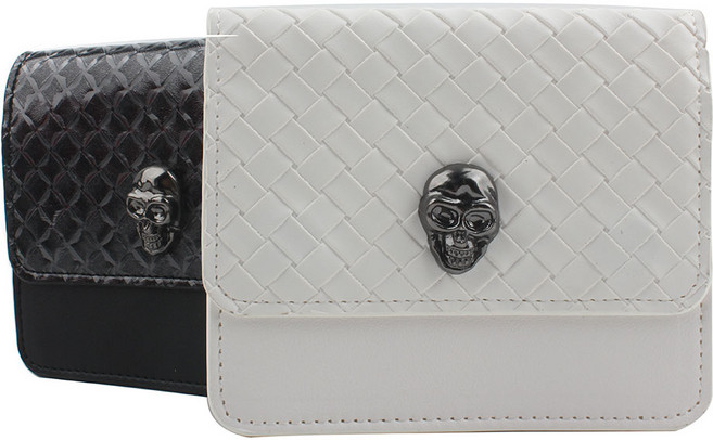 골프거리측정기 케이스 매트 블랙 파우치 해골 스컬타입 자석타입, 화이트, 1개