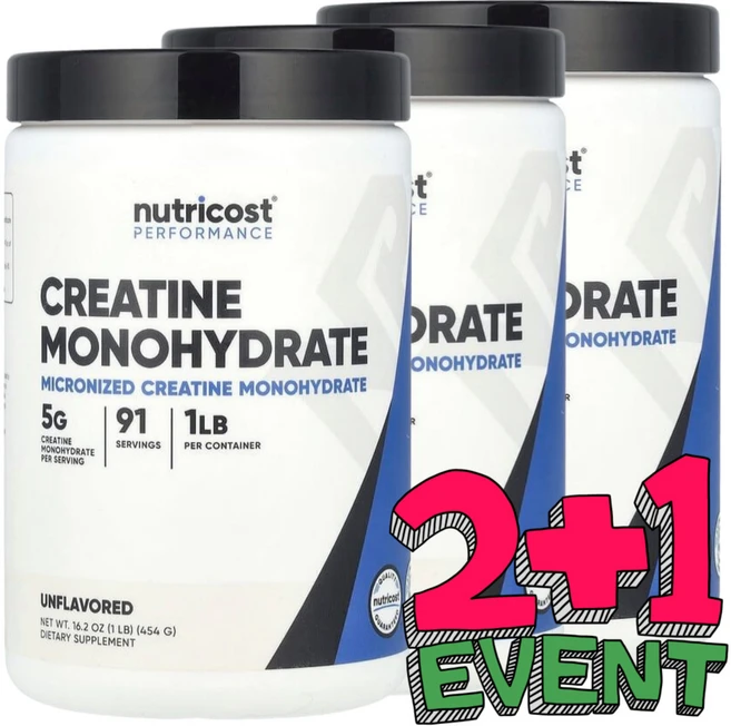 뉴트리코스트 운동 능력 크레아틴 모노하이드레이트 무맛 (16.2oz), 454g, 3개 - 쿠팡