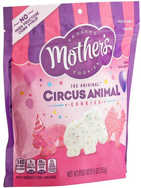 Frosted Mother's 서커스 동물 쿠키 12개입, 255g, 12개