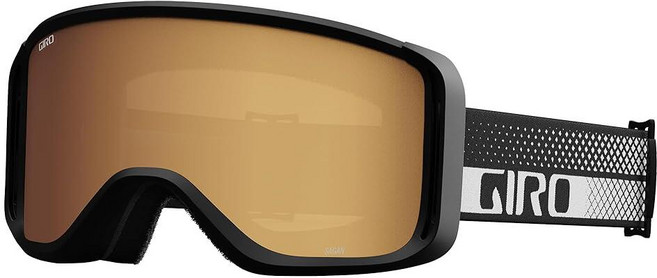 Giro Sagen 스키 고글 - 남성 여성 청소년용 스노보드 앰버 골드/옐로우 렌즈가 있는 블랙/화이트 플로우 스트랩 [호환], Giro Sagen 스키 고글 - 남성 여성 및 청소년