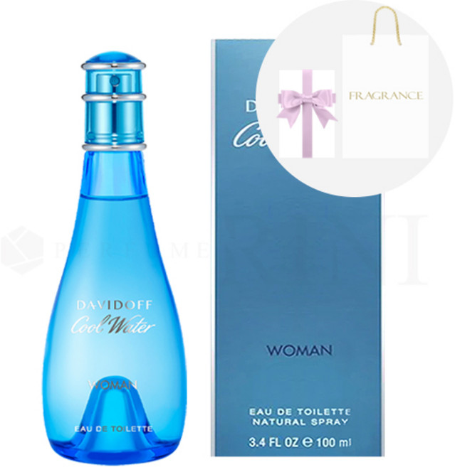 다비도프 향수 쿨 워터 우먼 오드뚜왈렛 (선물포장+쇼핑백), 1개, 100ml