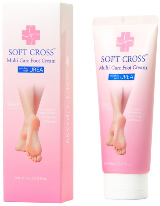 소프트크로스 유리아 풋크림 발뒤꿈치 우레아 각질 보습제, 110ml, 1개, 1개입