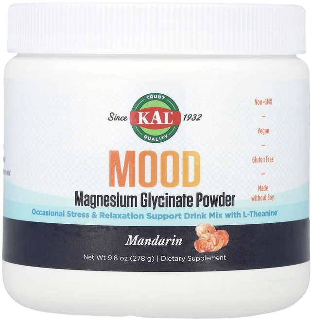 KAL Mood 마그네슘 글리시네이트 분말 만다린 278g(9.8oz) KAL (칼), KAL (칼) KAL, Mood 마그네슘 글리시네이트, 278g, 1개 - 쿠팡