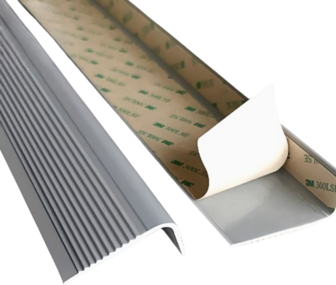 스내피 PVC 계단 모서리 미끄럼방지 패드, 그레이, 1개