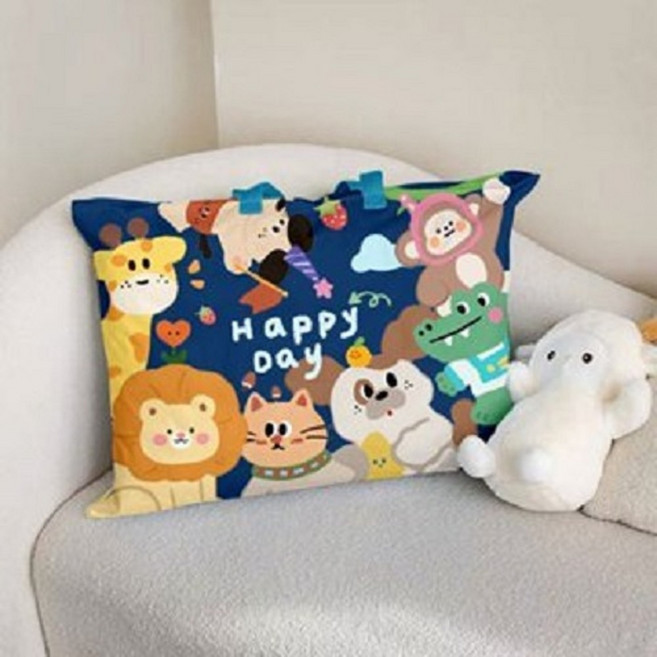 加利寶貝 兒童卡通棉被收納袋 幼稚園適用 防水防塵, 1個, 快樂聚會,超大號：約65*80cm