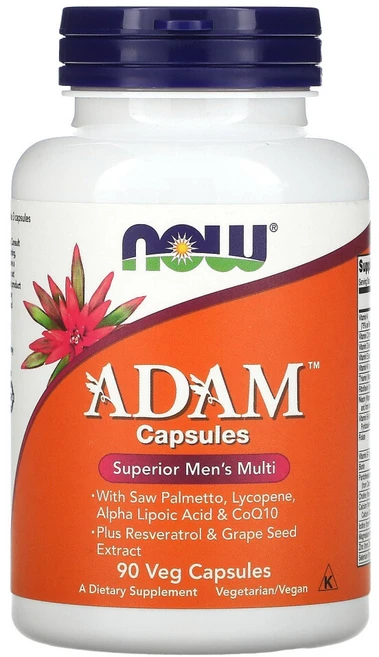 나우푸드 ADAM Superior Men’s Multi 식물성 캡슐 90 정, NOW03878, 90정, 1개 - 쿠팡