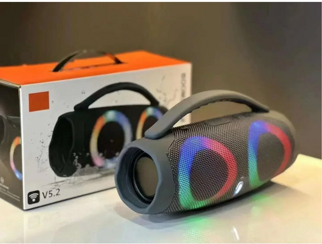 360 스테레오 고출력 RGB 블루투스 100W 무선 스피커 다채로운 FM 휴대용 TWS 서라운드 붐박스 조명 방수 서브우퍼, 7) Small 사이즈, G y Small