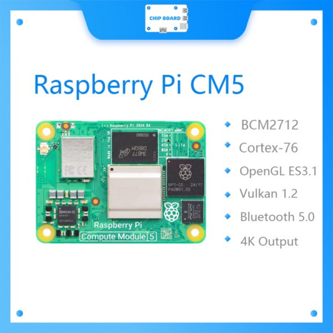 라즈베리 파이 CM5 RAM 2GB/4GB/8GB/16G WIFI EMMC Broadcom BCM2712 듀얼 4K 출력 + HDR 800MHz VideoCor, 10 CM5008032, 1개
