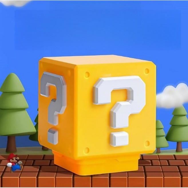 Rising 問號燈 超級瑪利 उमेदवार小夜燈 床頭燈 客廳燈 交換禮物 聖誕節禮物, 黃色