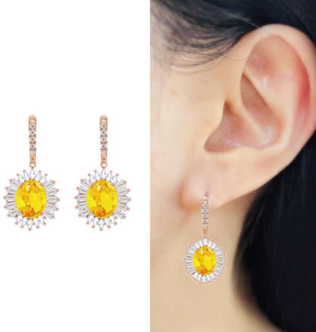 [혜성주얼리] 아리아 옐로우사파이어 로즈골드 목걸이