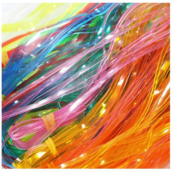 칼라비닐끈 투명칼라끈 룰라 스쿠비드끈, 랜덤발송(10줄)혼합x, 1개