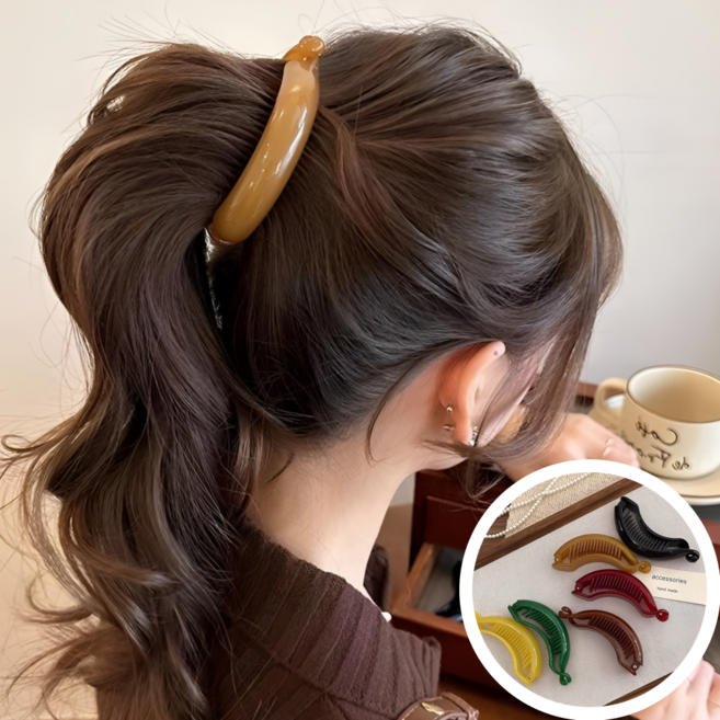라우넨 여성 헤어 유광 집게핀 바나나핀 3종세트