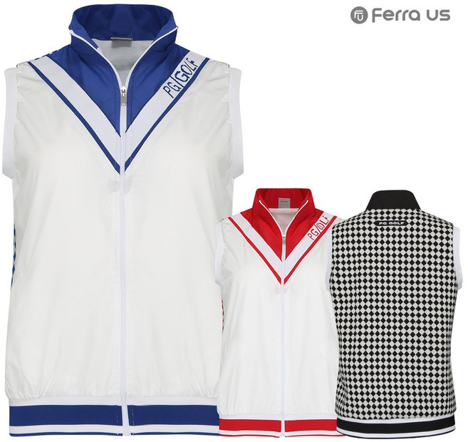 골프연습용품 골프용품 페라어스 여성 브이배색 체커보드 골프조끼 AVS4JN602 추천