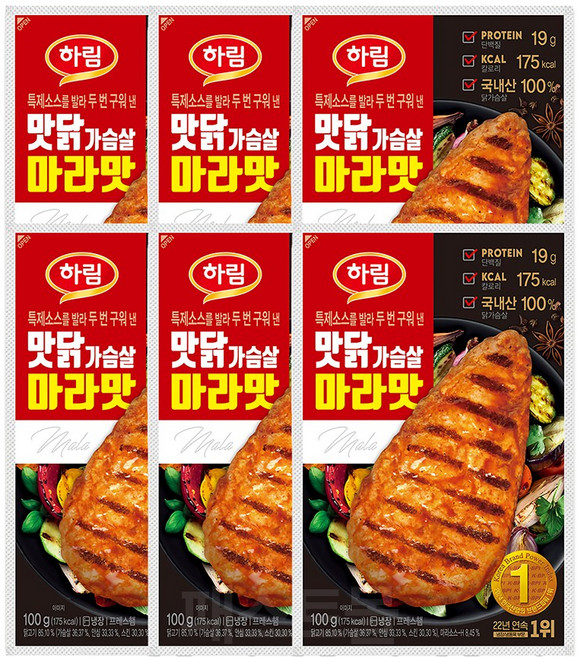 하림 맛닭가슴살 마라맛, 6개, 100g