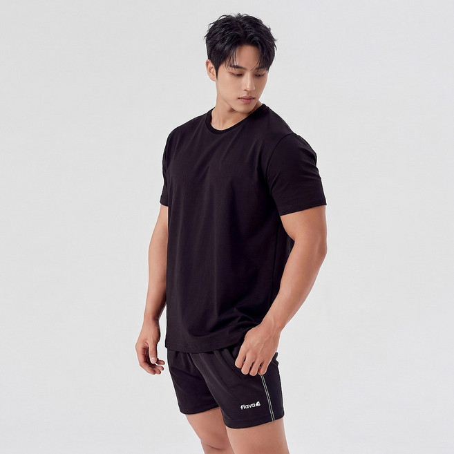 플라바스포츠 머슬핏 반팔 티셔츠 무지
